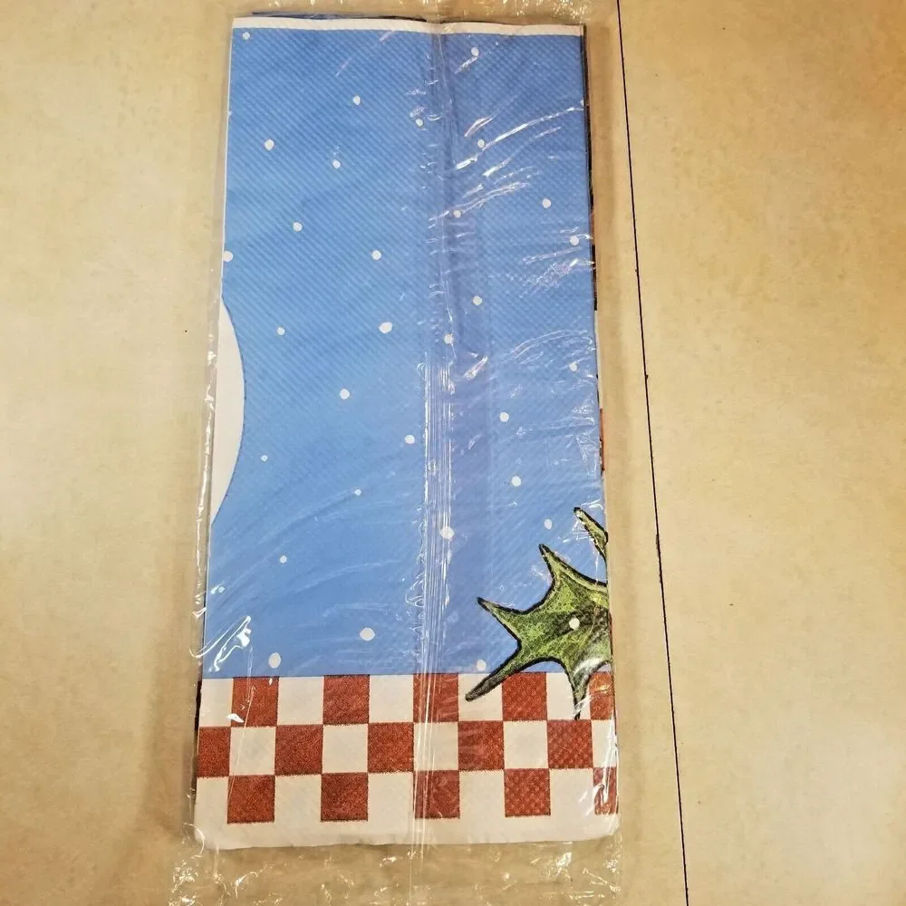 Table Cover Vintage Sealed Christmas Snowman Tablecloth 54